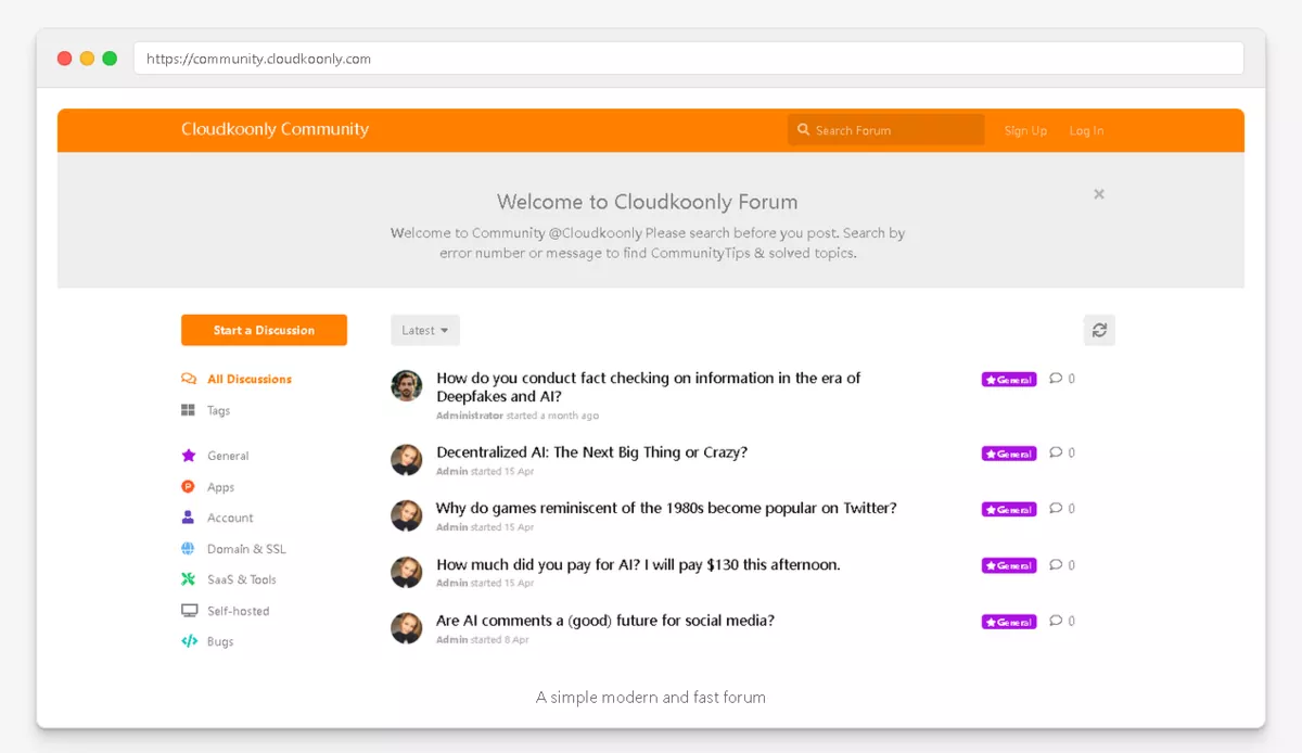 Flarum Forum Dashboard Preview